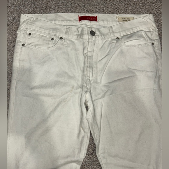 Guess jeans white slim Sz 36W / 34L like new - Picture 2 of 5